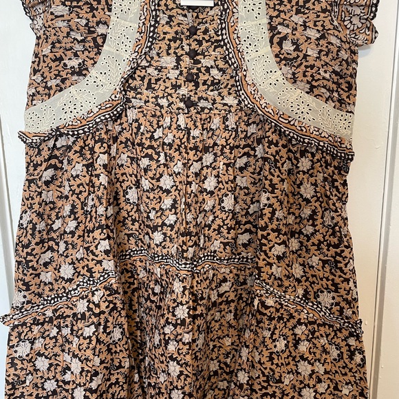 Sea New York Brown and Cream Dress with Lace Detail - Picture 2 of 12